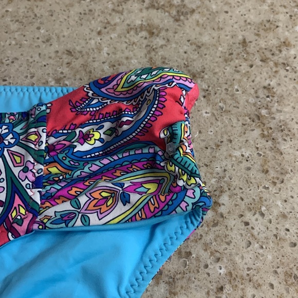 NWOT Tommy Bahama Paisley Keys Reversible Shirred Bikini Bottoms Size XL - Picture 3 of 8